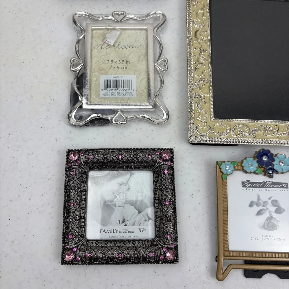 8pc‎ Small Gallery Picture Frame Lot Philip Whitney Milson Silver Floral Angel